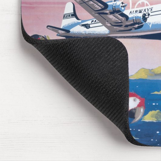 Reisposter van watervliegtuig vliegend over Caribi Muismat (Hoek)