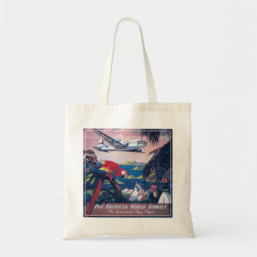 Reisposter van watervliegtuig vliegend over Caribi Tote Bag (Voorkant)