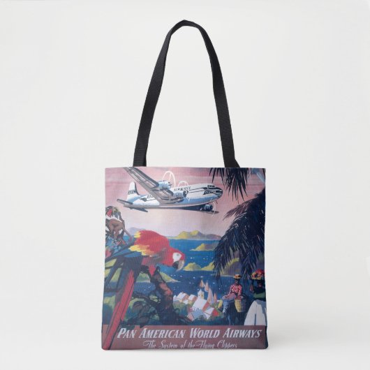 Reisposter van watervliegtuig vliegend over Caribi Tote Bag (Voorkant)