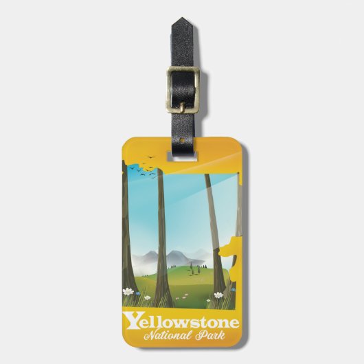 Reisposter van Yellowstone National Park. Bagagelabel (Voorkant verticaal)