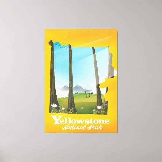 Reisposter van Yellowstone National Park. Canvas Afdruk (Voorkant)