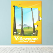 Reisposter van Yellowstone National Park. Canvas Afdruk (Insitu (Houten vloer))