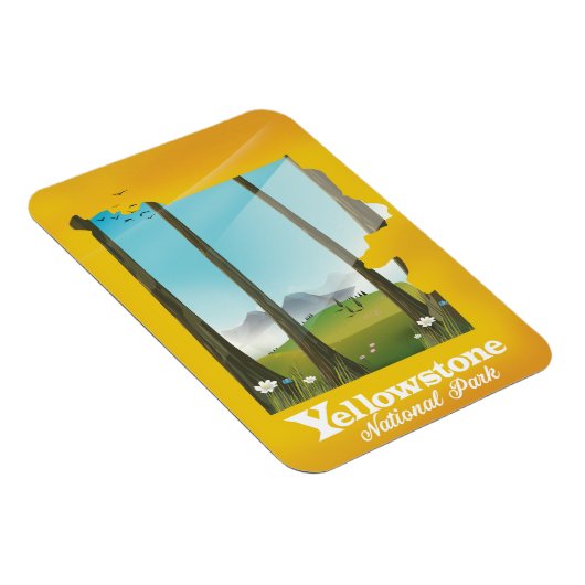 Reisposter van Yellowstone National Park. Magneet (Rechterzijde)