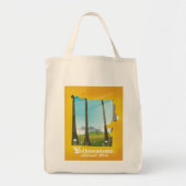 Reisposter van Yellowstone National Park. Tote Bag (Voorkant)