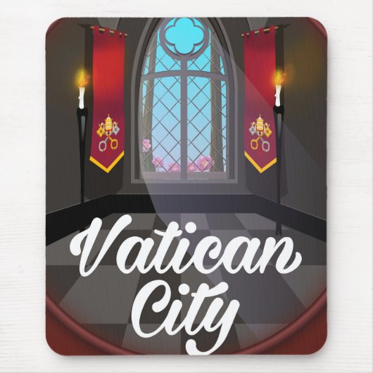 Reisposter Vaticaanstad cartoon Muismat (Voorkant)