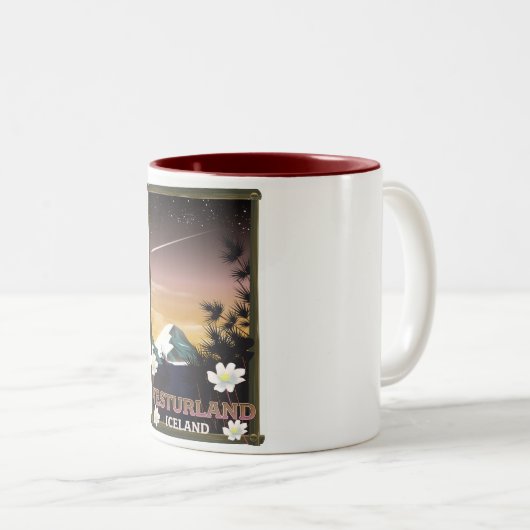 Reisposter Vesturland IJsland Tweekleurige Koffiemok (Voorkant rechts)