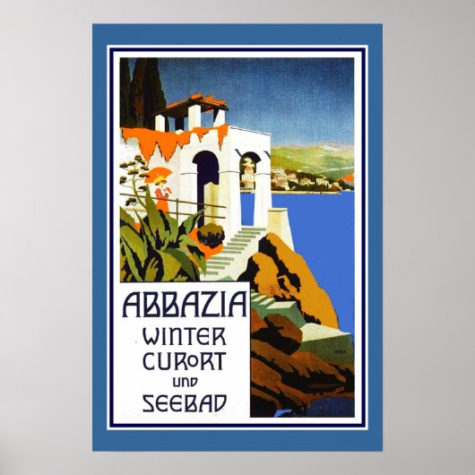 Reisposter Vintage Abbazia Italië Poster (Voorkant)