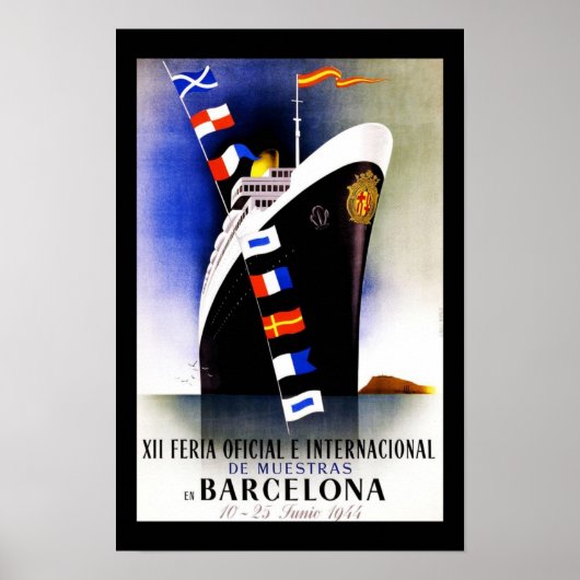 Reisposter Vintage Barcelona Spanje Poster (Voorkant)