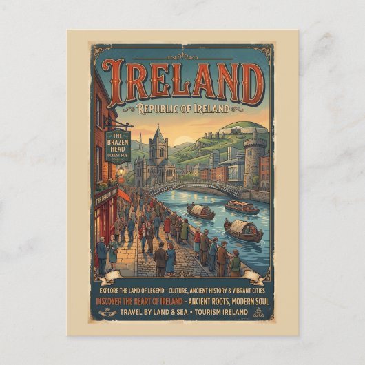 Reisposter Vintage Ierland Briefkaart (Voorkant)