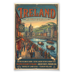 Reisposter Vintage Ierland Foto Afdruk