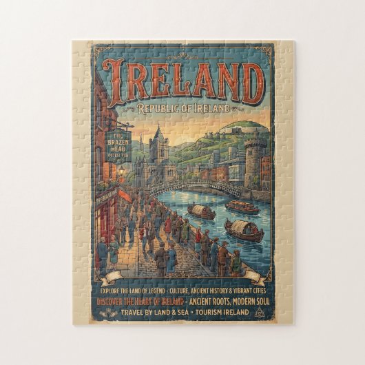 Reisposter Vintage Ierland Legpuzzel (Verticaal)