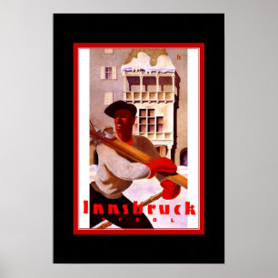 Reisposter Vintage Innsbruck Tirol Skiën Poster
