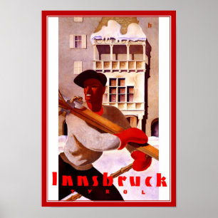 Reisposter Vintage Innsbruck Tirol Skiën Poster