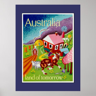 Reisposter Vintage Kunst Australië Poster