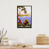 Reisposter Vintage Meer van Garda Italië Poster (Keuken)
