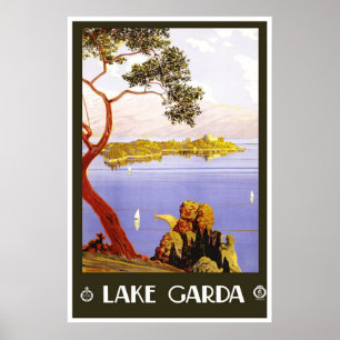 Reisposter Vintage Meer van Garda Italië Poster