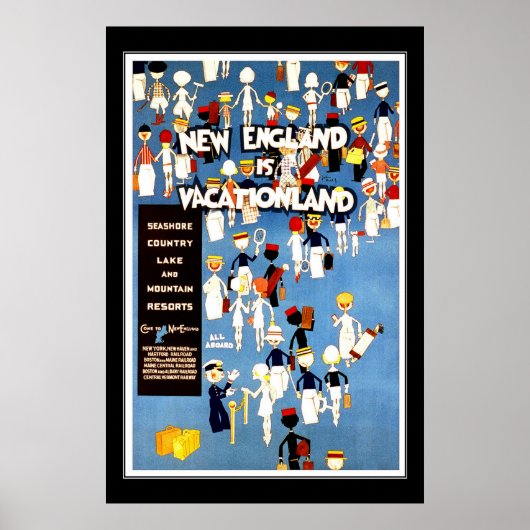Reisposter Vintage New England Vakantie Poster (Voorkant)