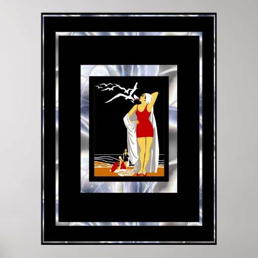 Reisposter Vintage New York Rode Baders Poster (Voorkant)