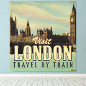 Reisposter Vintage Visit London Canvas Afdruk (Insitu (Houten vloer))