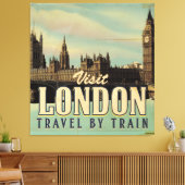 Reisposter Vintage Visit London Canvas Afdruk (Insitu (Woonkamer))