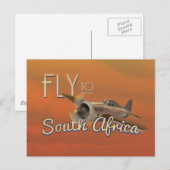 Reisposter Vintage Vlieg naar Zuid-Afrika Briefkaart (Voorkant / Achterkant)