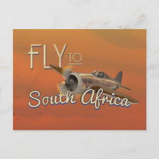 Reisposter Vintage Vlieg naar Zuid-Afrika Briefkaart