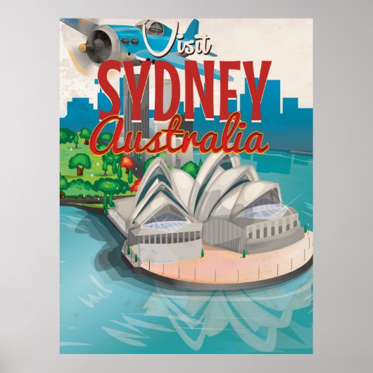 Reisposter Vliegen naar Sydney, Australië Poster (Voorkant)