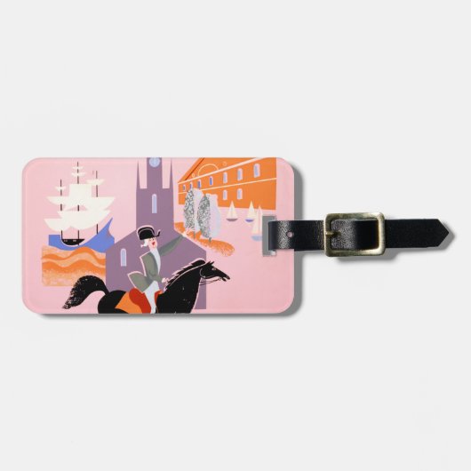 Reisposter voor Allegheny Airlines naar Boston Bagagelabel (Voorkant horizontaal)