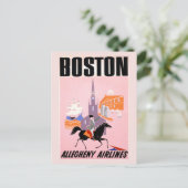 Reisposter voor Allegheny Airlines naar Boston Briefkaart (Staand voorkant)