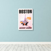Reisposter voor Allegheny Airlines naar Boston Canvas Afdruk (Insitu (Houten vloer))