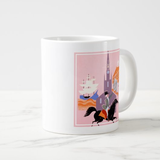 Reisposter voor Allegheny Airlines naar Boston Grote Koffiekop (Voorkant rechts)