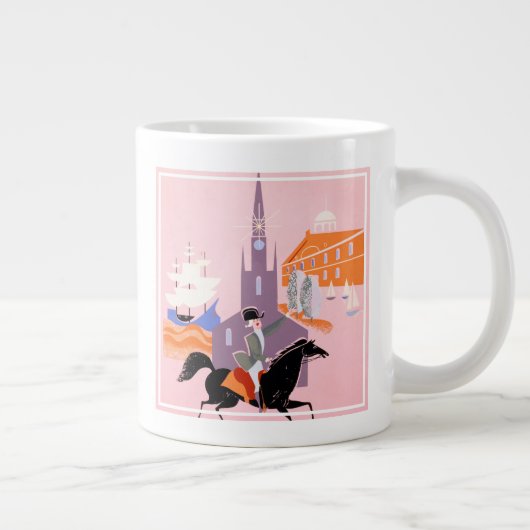 Reisposter voor Allegheny Airlines naar Boston Grote Koffiekop (Rechts)