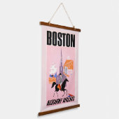 Reisposter voor Allegheny Airlines naar Boston Hangend Wandkleed (Gebogen)