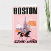 Reisposter voor Allegheny Airlines naar Boston Kaart (Voorkant)
