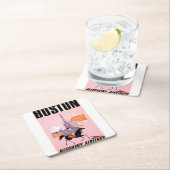 Reisposter voor Allegheny Airlines naar Boston Kartonnen Onderzetters (Insitu)