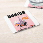 Reisposter voor Allegheny Airlines naar Boston Kartonnen Onderzetters (Schuin)