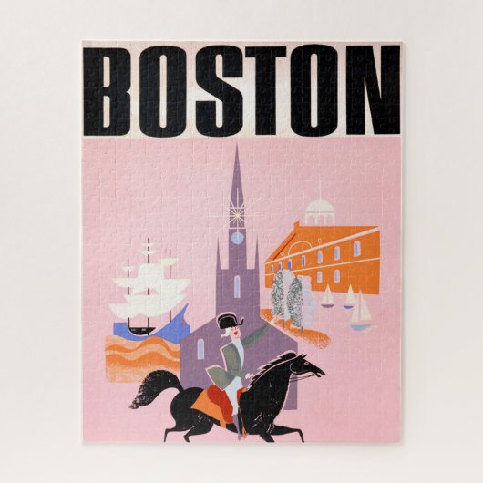 Reisposter voor Allegheny Airlines naar Boston Legpuzzel (Verticaal)