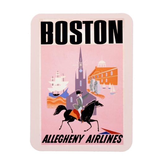Reisposter voor Allegheny Airlines naar Boston Magneet (Verticaal)
