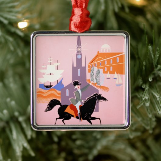 Reisposter voor Allegheny Airlines naar Boston Metalen Ornament (Boom)