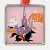 Reisposter voor Allegheny Airlines naar Boston Metalen Ornament (Voorkant)