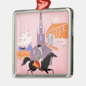 Reisposter voor Allegheny Airlines naar Boston Metalen Ornament (Links)