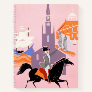 Reisposter voor Allegheny Airlines naar Boston Notitieboek