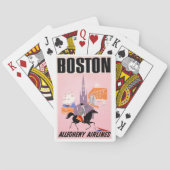 Reisposter voor Allegheny Airlines naar Boston Pokerkaarten (Achterkant)