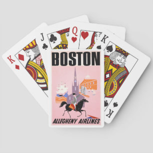 Reisposter voor Allegheny Airlines naar Boston Pokerkaarten