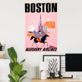 Reisposter voor Allegheny Airlines naar Boston Poster (Thuiskantoor)