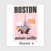 Reisposter voor Allegheny Airlines naar Boston Sticker (Vel)