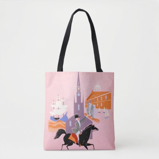 Reisposter voor Allegheny Airlines naar Boston Tote Bag (Voorkant)