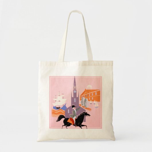 Reisposter voor Allegheny Airlines naar Boston Tote Bag (Voorkant)