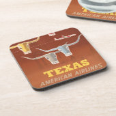 Reisposter voor American Airlines naar Texas Bier Onderzetter (Linkerzijde)