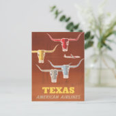 Reisposter voor American Airlines naar Texas Briefkaart (Staand voorkant)